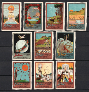 Tobler Chocolate, Switzerland, Stock of Cinderellas, Non-Postal Stamps, Labels, Advertising, Charity, Propaganda