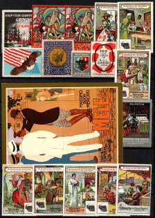 Germany, Europe, United States, Stock of Cinderellas, Non-Postal Stamps, Labels, Advertising, Charity, Propaganda (#150B)