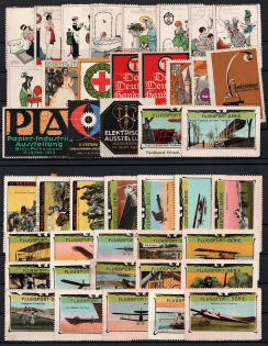 Military, Army, Airmail, Airplanes, Ships, Germany, Europe, Stock of Cinderellas, Non-Postal Stamps, Labels, Advertising, Charity, Propaganda (#229B)