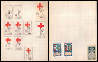 Red Cross, Military, Army, Italy, Stock of Cinderellas, Non-Postal Stamps, Labels, Advertising, Charity, Propaganda (#527B)