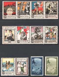 Italy, Military, Stock of Cinderellas, Non-Postal Stamps, Labels, Advertising, Charity, Propaganda (#559B)