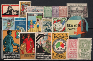Germany, Europe, United States, Stock of Cinderellas, Non-Postal Stamps, Labels, Advertising, Charity, Propaganda (#170B)