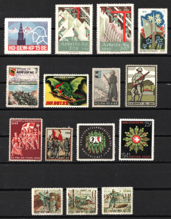 Armies, Battalions, Military, Germany, Stock of Rare Cinderellas, Non-postal Stamps, Labels, Advertising, Charity, Propaganda