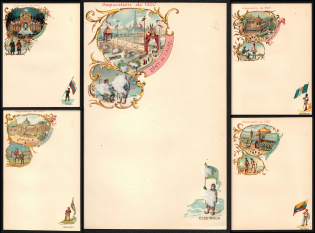 1900 Exhibition, France, Stock of Cinderellas, Non-Postal Stamps, Labels, Advertising, Charity, Propaganda, Postcards