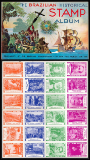 1939 The Brazilian Historical Stamp Album with Full Sheet of Stamps, Stock of Cinderellas, Non-Postal Stamps, Labels, Advertising, Charity, Propaganda