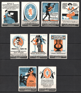 Music Library, Germany, Stock of Rare Cinderellas, Non-postal Stamps, Labels, Advertising, Charity, Propaganda