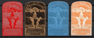 1908 Prussian Exhibition in Konigsberg (Kaliningrad), Germany, Stock of Rare Cinderellas, Non-postal Stamps, Labels, Advertising, Charity, Propaganda