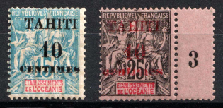 1903 Tahiti, French Polynesia, French Colonies (Mi. 21, 22)