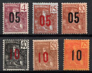 1912 French Indochina, French Colonies (Mi. 59 I - 64 I, Full Set)