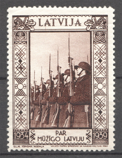 1939 Latvian Leaders Аrmy Baltic Non-Postal Label