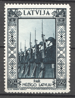 1939 Latvian Leaders Аrmy Baltic Non-Postal Label