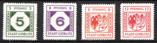 1945 Gorlitz, Germany Local Post (Mi. 9 x - 12 x, Full Set, MNH)