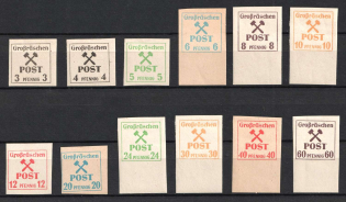 1945 Grosraschen, Germany Local Post (Mi. 31 x - 42 x, Full Set, MNH)