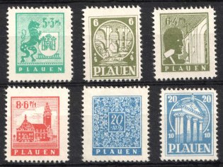 1945 Plauen, Germany Local Post (Mi. 1 y - 7 y, Full Set, MNH)