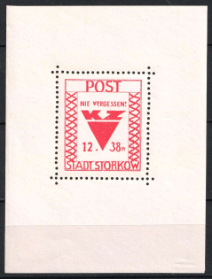 1946 Storkow (Mark), Germany Local Post, Souvenir Sheet (Mi. Bl. 1 A)