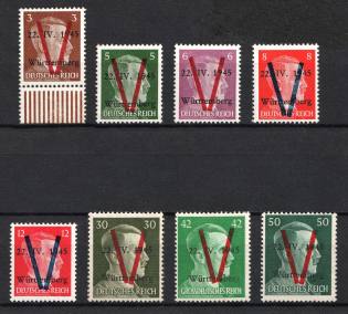 1945 Saulgau (Wurttemberg), Germany Local Post (Mi. I - V, IX, XI, XII, Unofficial Issue, Signed, CV $220, MNH)