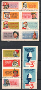 National Colonial Exhibition, Marseille, Paris, France, Stock of Cinderellas, Non-Postal Stamps, Labels, Advertising, Charity, Propaganda