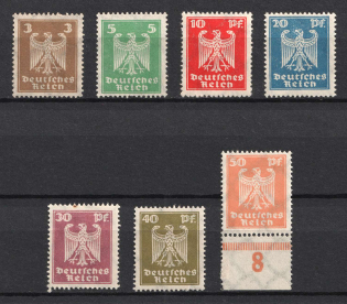 1924 Weimar Republic, Germany (Mi. 355 x - 361 x, Full Set, CV $270)