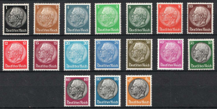 1933-36 Third Reich, Germany (Mi. 512 - 528, Full Set, CV $100, MNH)