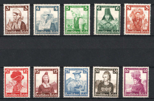 1935 Third Reich, Germany (Mi. 588 - 597, Full Set, CV $230, MNH)