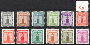 1942 Third Reich, Germany, Official Stamps (Mi. 155 - 165, Full Set, CV $70, MNH)