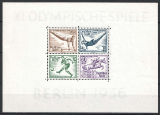 1936 Third Reich, Germany, Souvenir Sheet (Mi. Bl. 5 X, CV $170, MNH)