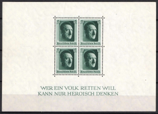 1937 Third Reich, Germany, Souvenir Sheet (Mi. Bl. 7, CV $90, MNH)