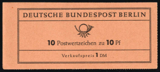 1962 Complete Booklet with stamps of West Berlin, Germany, Excellent Condition (Mi. MH 3 a, CV $30)