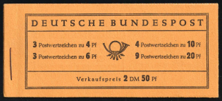1951 Complete Booklet with stamps of German Federal Republic, Germany, Excellent Condition (Mi. MH 1, CV $1,170)