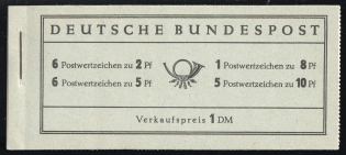 1956 Complete Booklet with stamps of German Federal Republic, Germany, Excellent Condition (Mi. MH 3, CV $70)