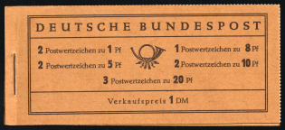 1958-60 Complete Booklet with stamps of German Federal Republic, Germany, Excellent Condition (Mi. MH 4 X u, CV $40)