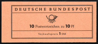 1960 Complete Booklet with stamps of German Federal Republic, Germany, Excellent Condition (Mi. MH 6 f a, Control Sign 'L', CV $80)