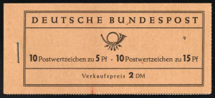1963 Complete Booklet with stamps of German Federal Republic, Germany, Excellent Condition (Mi. MH 8 I, CV $50)