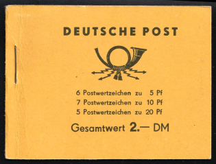 1957 Complete Booklet with stamps of German Democratic Republic, Germany, Excellent Condition (Mi. MH 2 a 1, CV $220)