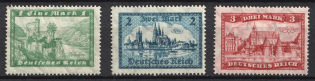 1924-27 Weimar Republic, Germany (Mi. 364 x - 366 x, CV $90)