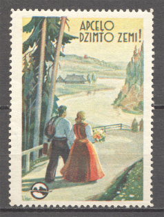 Latvia Travel Around Your Homeland Baltic Non-Postal Label (MNH)
