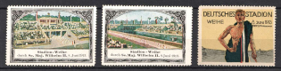 1913 Deutsches Stadion Weihe Berlin, Germany, Stock of Rare Cinderellas, Non-postal Stamps, Labels, Advertising, Charity, Propaganda