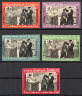 Colony Shelter, Leipzig, Germany, Stock of Rare Cinderellas, Non-postal Stamps, Labels, Advertising, Charity, Propaganda