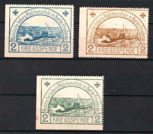 Military Donation, Fleet, Navy, Berlin, Germany, Stock of Rare Cinderellas, Non-postal Stamps, Labels, Advertising, Charity, Propaganda