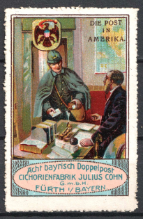 The Post in America, Bavaria, Germany, Stock of Rare Cinderellas, Non-postal Stamps, Labels, Advertising, Charity, Propaganda