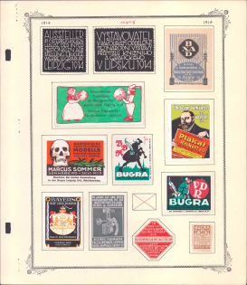 1914 Leipzig, Germany, Stock of Rare Cinderellas, Non-postal Stamps, Labels, Advertising, Charity, Propaganda