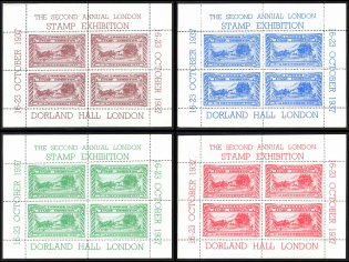 1937 2d Annual London Stamp Exhibition, Great Britain - New York, United States, Stock of Cinderellas, Non-Postal Stamps, Labels, Advertising, Charity, Propaganda, Souvenir Sheets