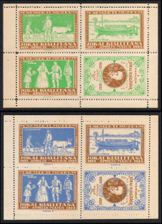 1925 National Museum, Hungary, Stock of Cinderellas, Non-Postal Stamps, Labels, Advertising, Charity, Propaganda, Blocks of Four