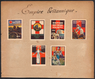 1914 British Red Cross, Stock of Cinderellas, Non-Postal Stamps, Labels, Advertising, Charity, Propaganda