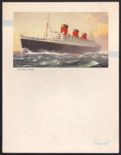 1955 RMS Queen Mary, Great Britain, Menu, Stock of Cinderellas, Non-Postal Stamps, Labels, Advertising, Charity, Propaganda