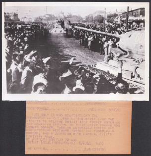 1944 Red Army Enters Romanian Capital Bucharest, ACME Newspictures, United States, WWII, Stock of Cinderellas, Non-Postal Stamps, Labels, Advertising, Charity, Propaganda
