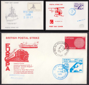 1971 British Postal Strike, Great Britain, Ships, Trains, Airplanes, Stock of Cinderellas, Non-Postal Stamps, Labels, Advertising, Charity, Propaganda, First Day Covers