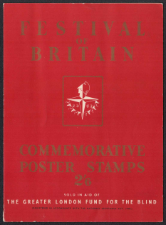 1951 Festival of Britain, 'In Aid of the Greater London Fund for the Blind', Stock of Cinderellas, Non-Postal Stamps, Labels, Advertising, Charity, Propaganda, Booklet with Stamps