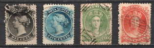 1860-63 Nova Scotia, Canada, British Colonies (Mi. 5, 7 - 9, Canceled, CV $160)