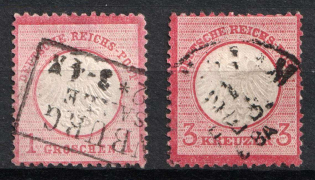 1872 German Empire, Small Breast Plate, Germany (Mi. 4, 9, Canceled, CV $40)